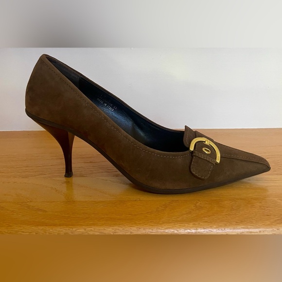 COACH Brown Suede Pointed Toe Pumps, Size 10B - Picture 3 of 13